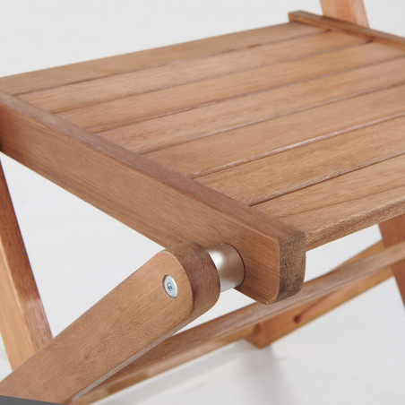 Lot de 2 chaises pliantes en bois d'eucalyptus