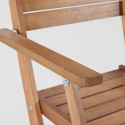 Lot de 2 chaises pliantes avec accoudoirs en bois d'eucalyptus