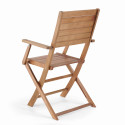 Lot de 2 chaises pliantes avec accoudoirs en bois d'eucalyptus