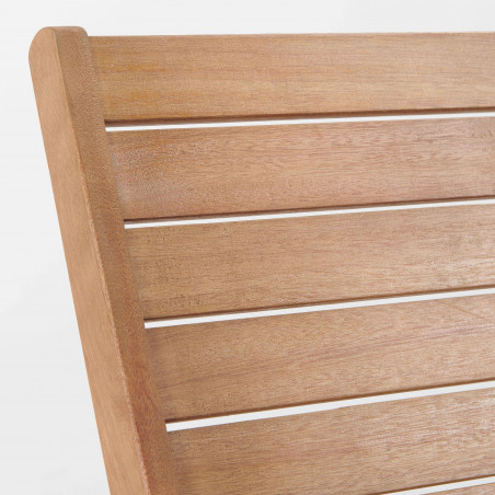 Lot de 2 chaises pliantes avec accoudoirs en bois d'eucalyptus