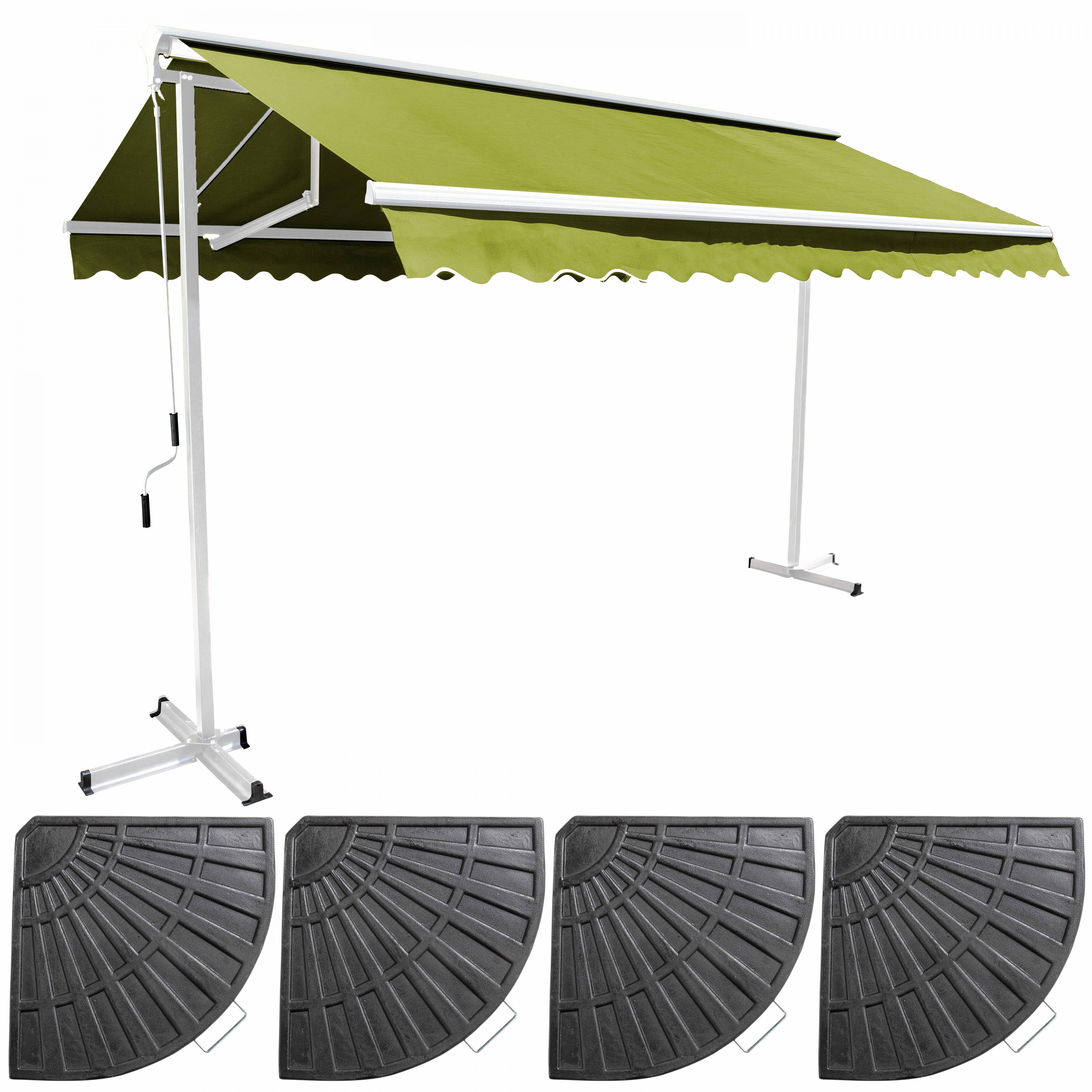 Ensemble store double pente (3 x 3 m) + 4 dalles lestées