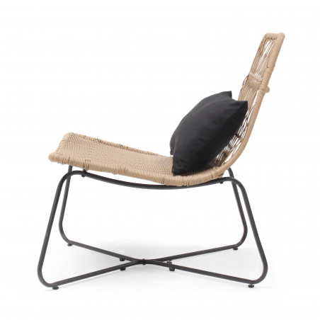 Lot de 2 fauteuils de jardin en résine imitation rotin