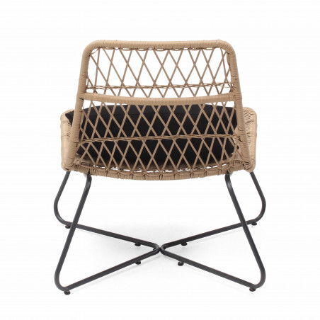 Lot de 2 fauteuils de jardin en résine imitation rotin