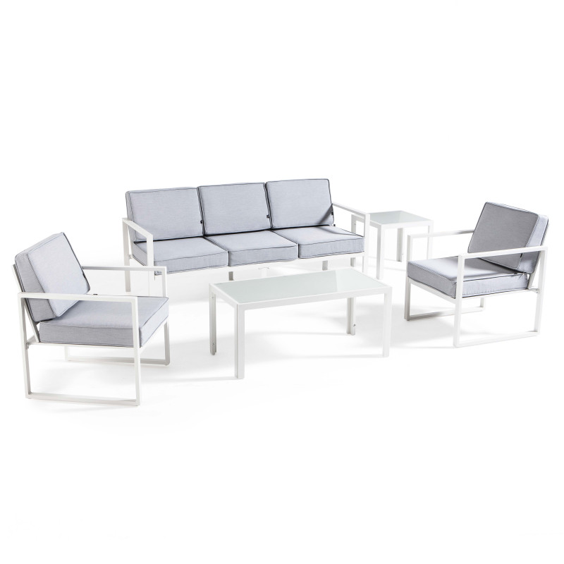 Salon de jardin 5 places en aluminium