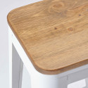 Lot de 4 tabourets de bar mat et bois (43 x 43 x 76 cm)