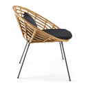 Salon de jardin 2 places imitation rotin, 2 fauteuils, 1 table basse