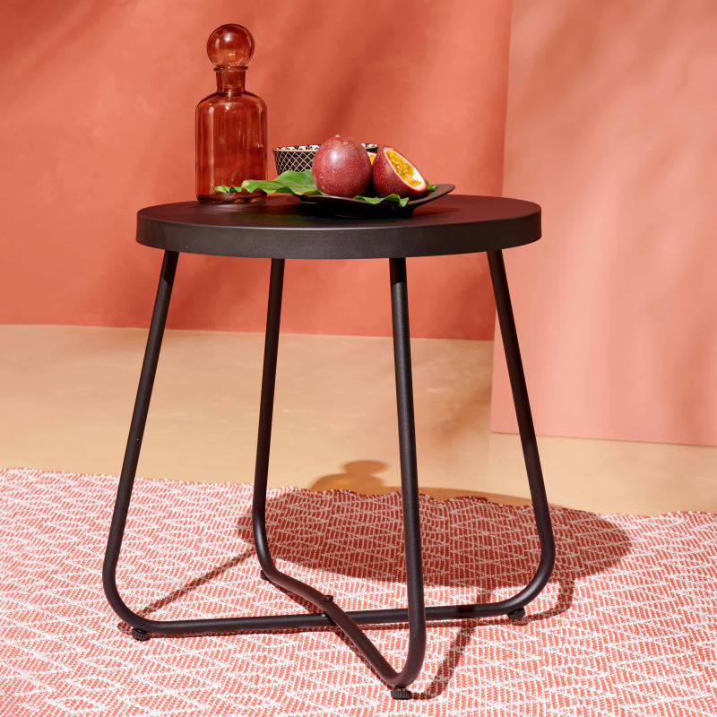 Salon de jardin 2 places imitation rotin, 2 fauteuils, 1 table basse (5/6)