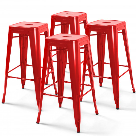 Ensemble de 4 tabourets de bar brillant