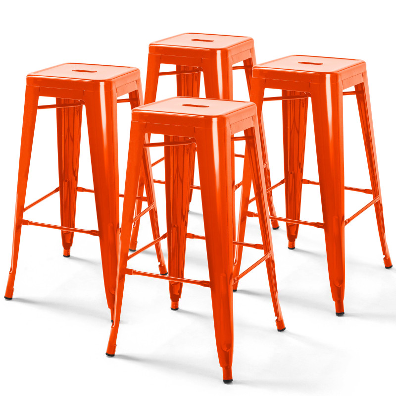 Ensemble de 4 tabourets de bar brillant