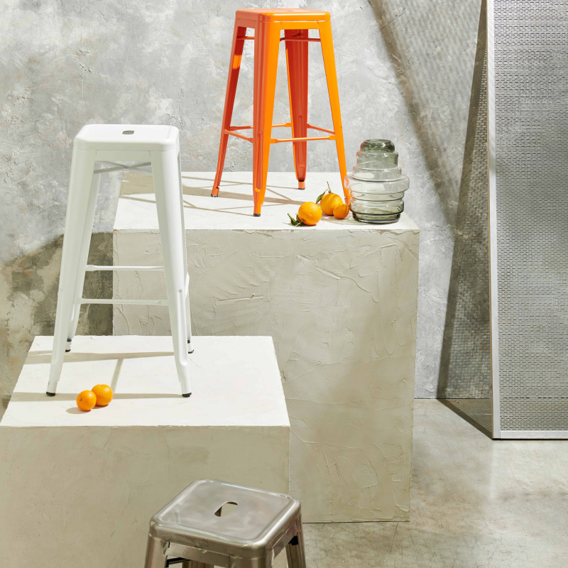 Tabouret de bar en métal mat (43 x 43 x 76 cm) (6/7)