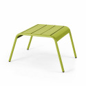 Lot de 2 fauteuils bas et repose-pieds en métal