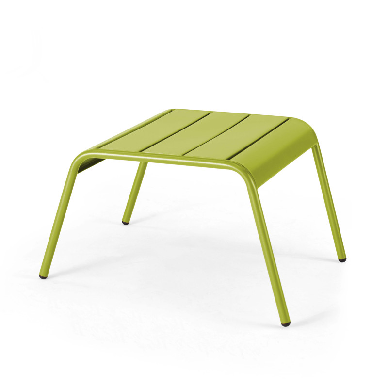 Lot de 2 fauteuils bas et repose-pieds en métal