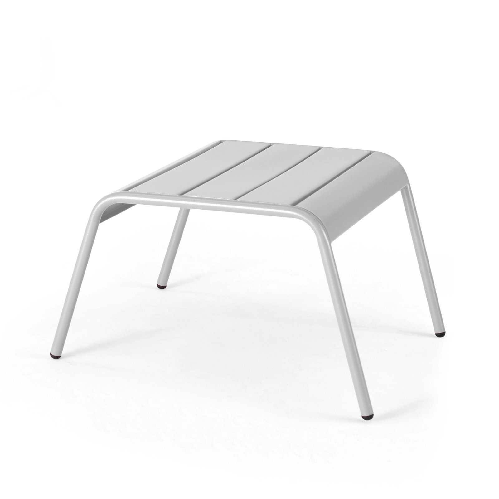 Fauteuil bas et repose-pieds en métal