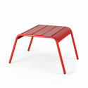 Lot de 2 fauteuils bas et repose-pieds en métal 2 couleurs