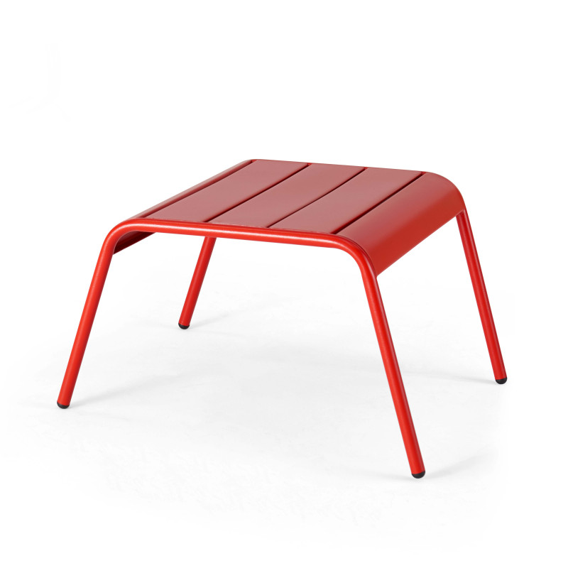 Lot de 2 fauteuils bas et repose-pieds en métal 2 couleurs (6/7)