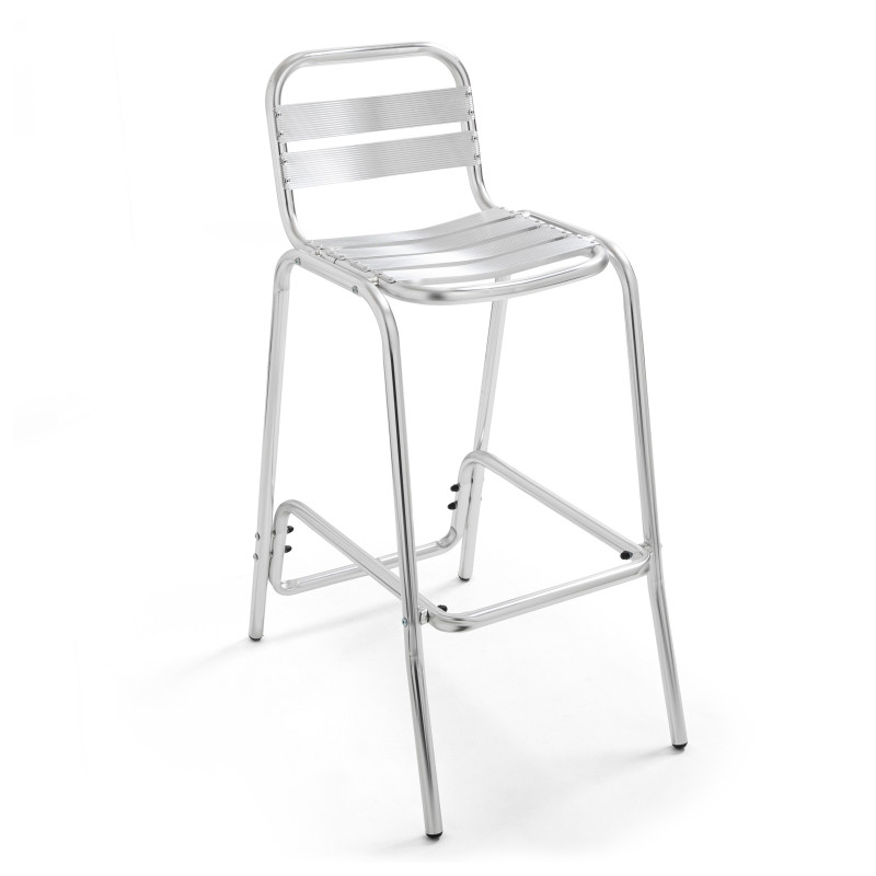 Tabouret haut en aluminium anodisé