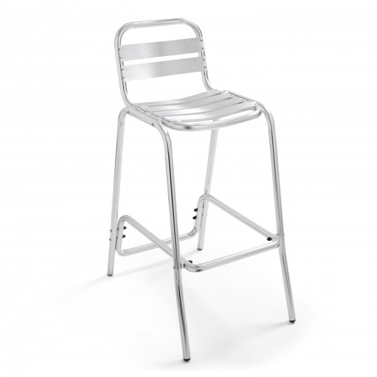 Tabouret haut en aluminium anodisé