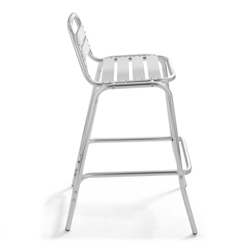 Tabouret haut en aluminium anodisé