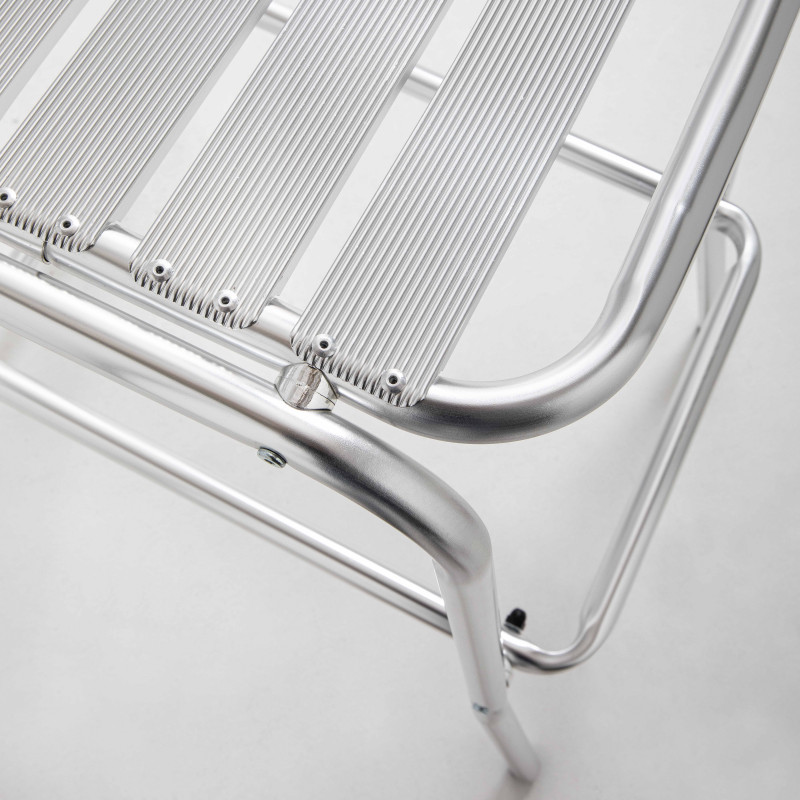 Tabouret haut en aluminium anodisé