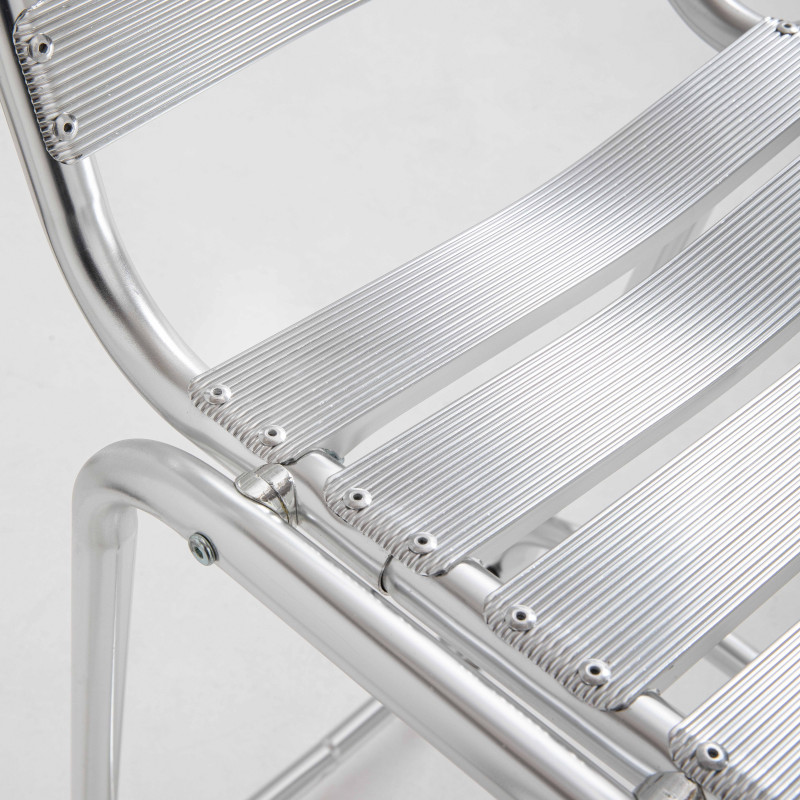 Tabouret haut en aluminium anodisé