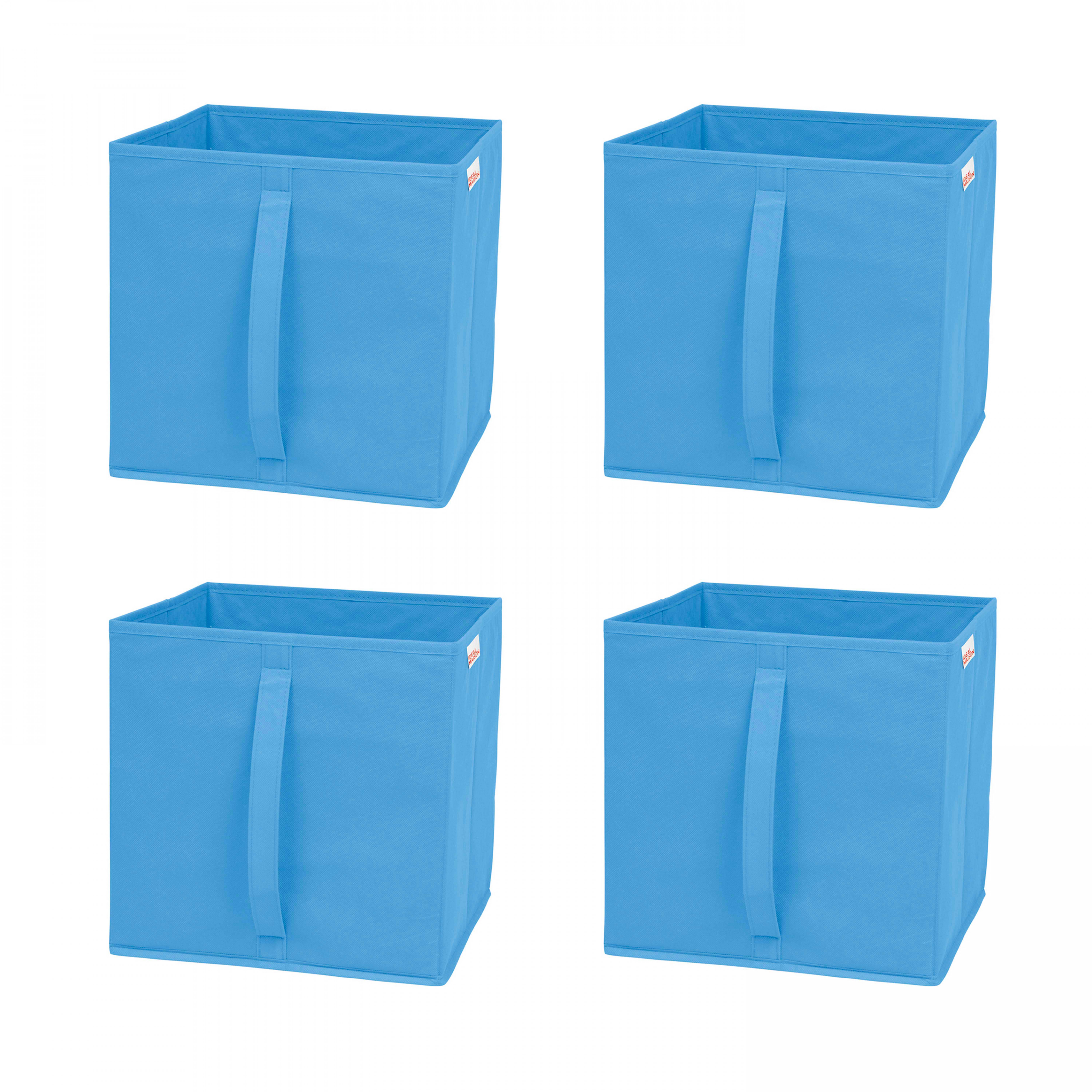 Lot de 4 boîtes de rangement en tissu 30 x 30 cm