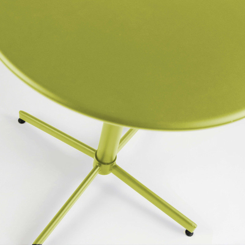 Ensemble table ronde inclinable (Ø70 x 72 cm) + 4 chaises