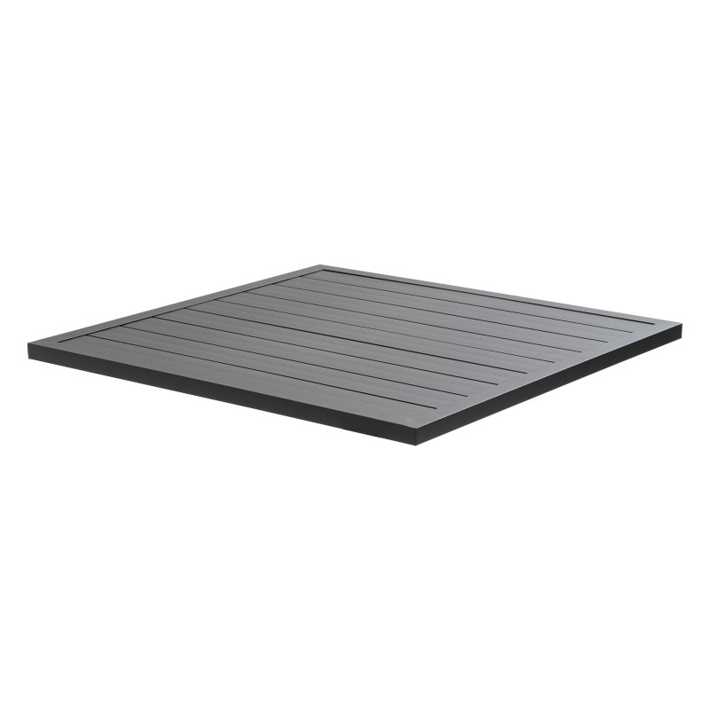 Plateau de table en aluminium carrée gris 60x60cm