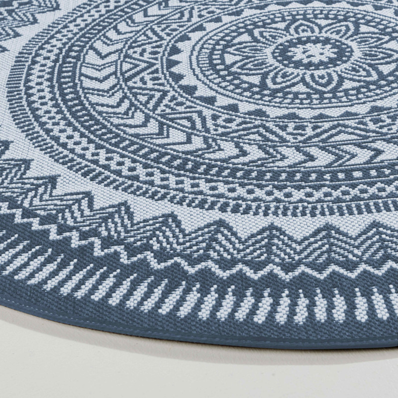 Tapis rond d'extérieur en polypropylène à motifs (2/3)