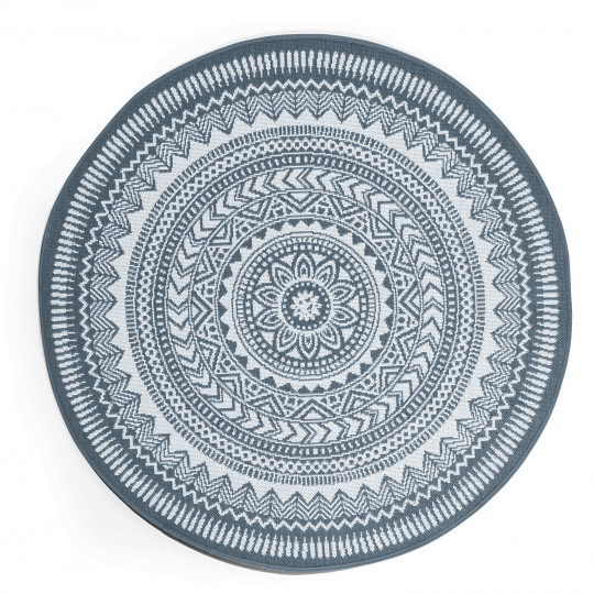 Tapis rond d'extérieur en polypropylène à motifs