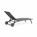 Lot de 2 bains de soleil en aluminium avec roues, inclinables 4 positions