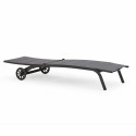 Lot de 2 bains de soleil en aluminium avec roues, inclinables 4 positions