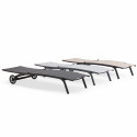 Lot de 2 bains de soleil en aluminium avec roues, inclinables 4 positions