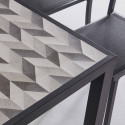 Salon de jardin 10 places table en céramique motif Tilt