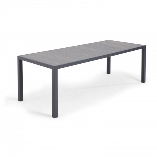 Table de jardin en céramique 10 places gris anthracite