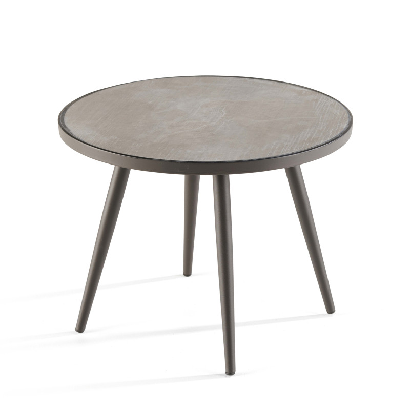 Table basse ronde effet béton Ø 45 cm