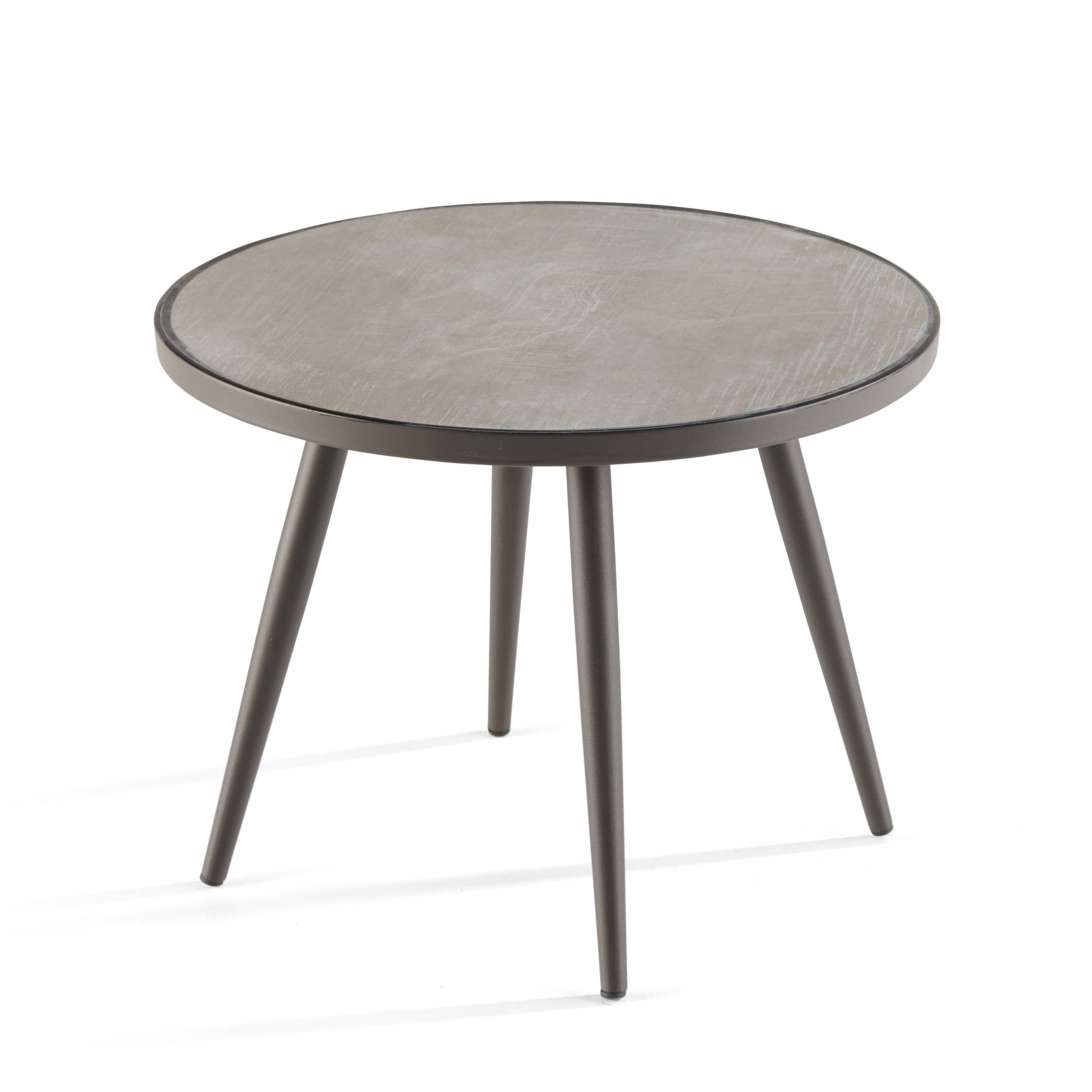 Table basse ronde effet béton Ø 45 cm