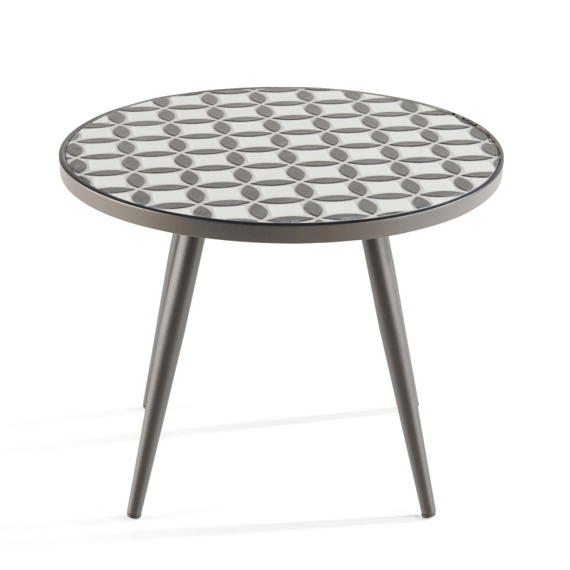Table basse ronde à motif MOSAIC Ø 45 cm