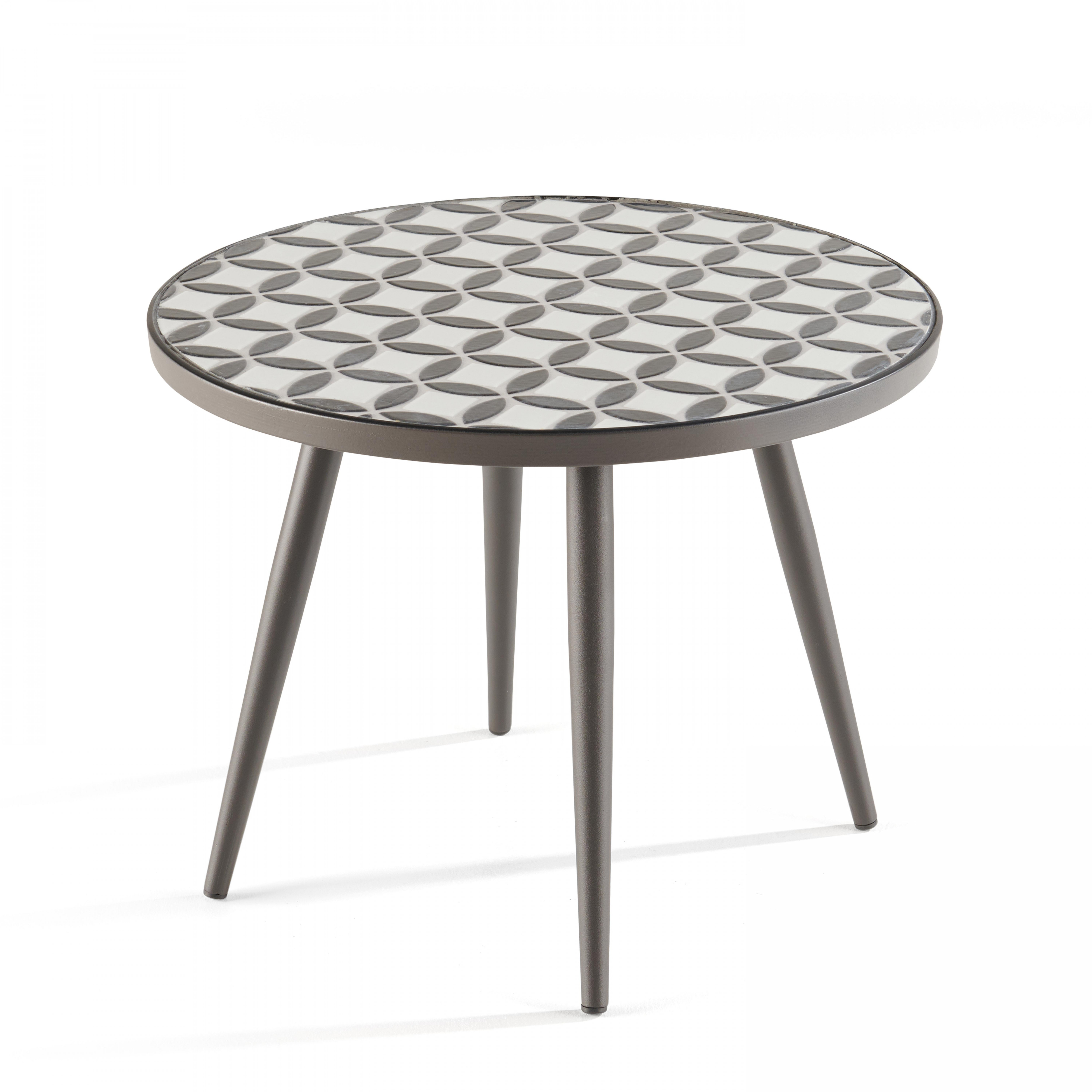 Table basse ronde à motif MOSAIC Ø 45 cm