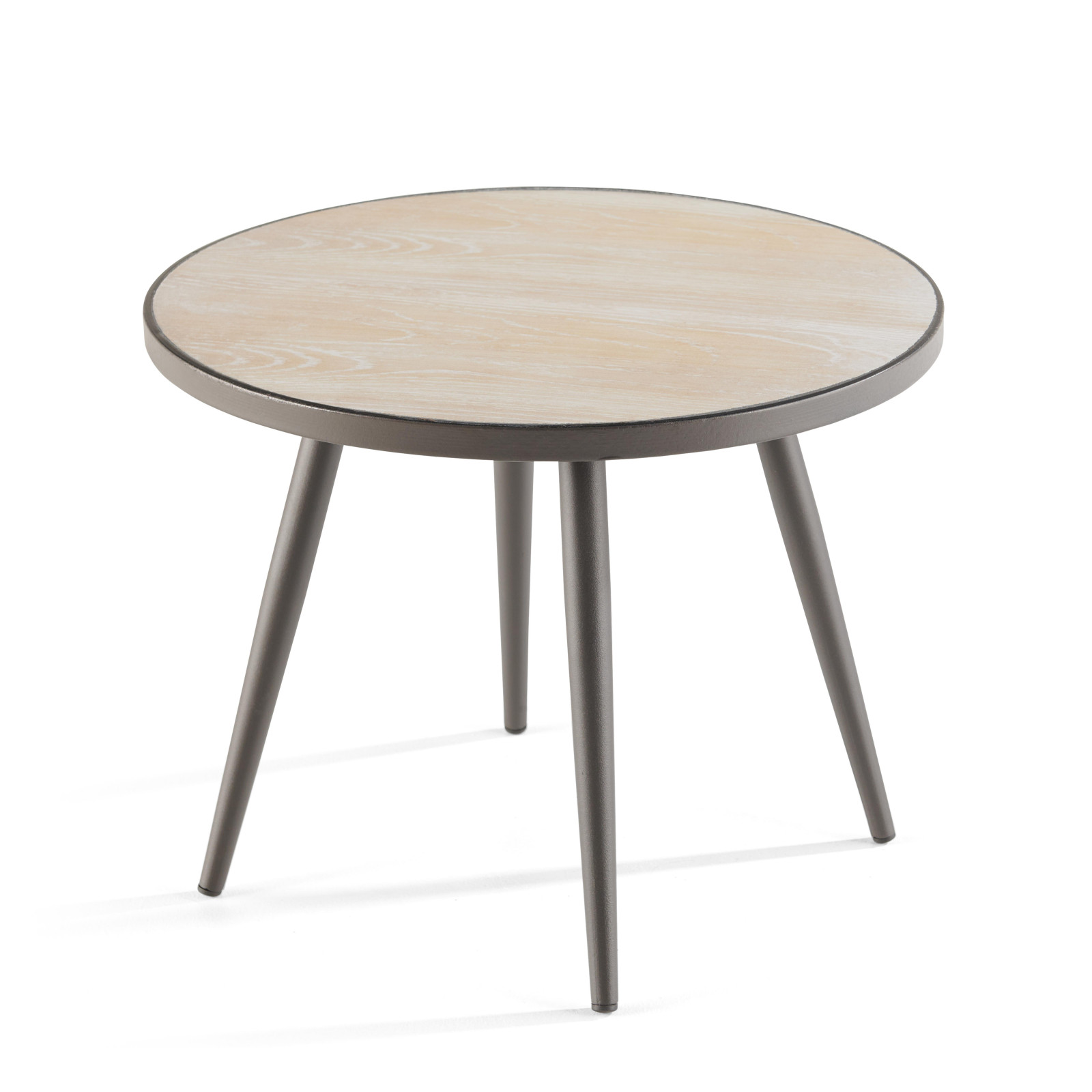 Table basse ronde avec plateau imitation bois  Ø 45 cm Table basse ronde avec plateau imitation bois  Ø 45 cm