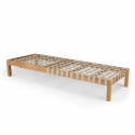 Bain de soleil en acacia avec coussin, inclinable 5 positions