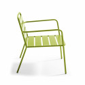 Salon de jardin 4 places en métal, 1 table basse, 2 fauteuils, 1 canapé