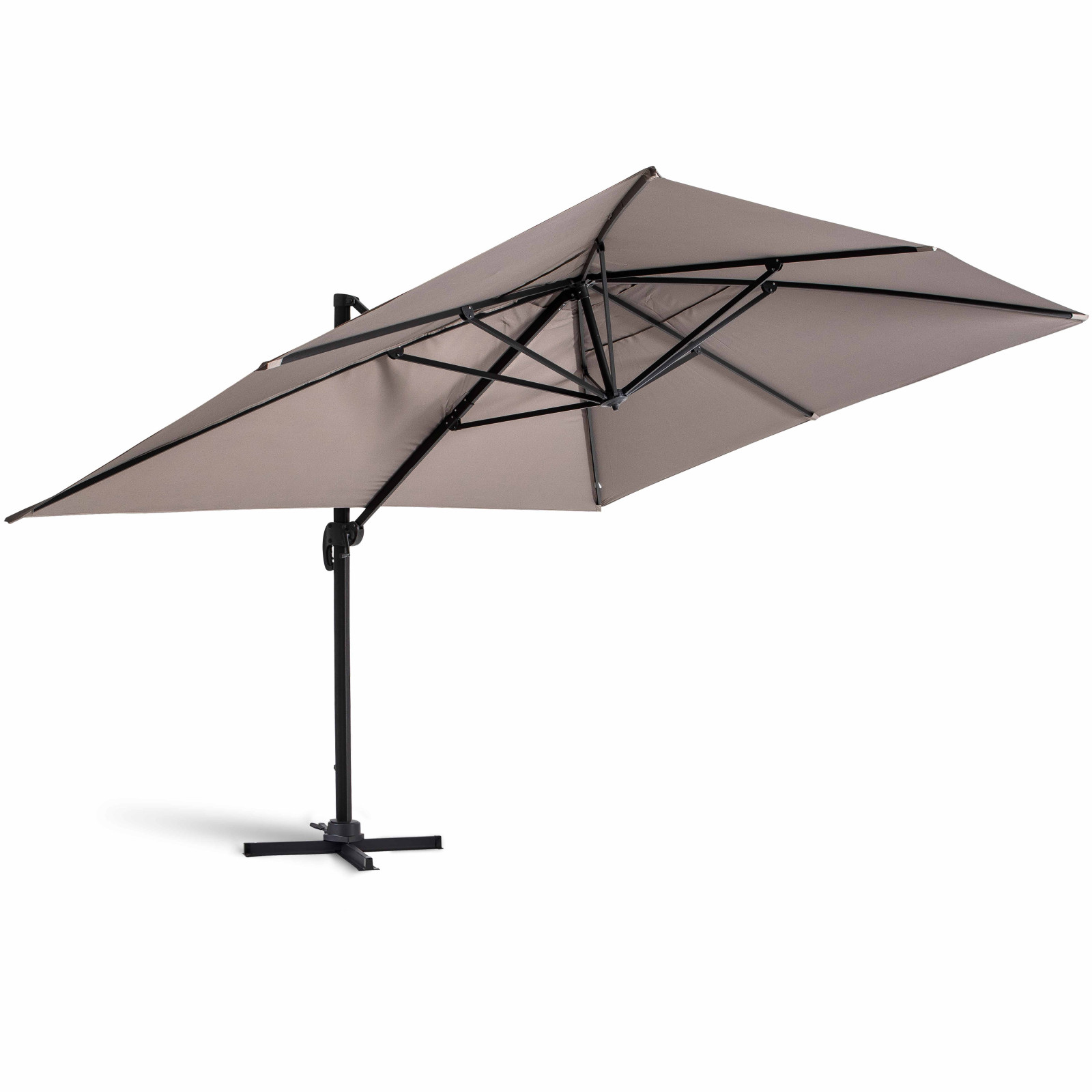 Ensemble parasol déporté inclinable (4 x 3 m) 240g/m² + 4 dalles lestées