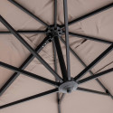 Parasol déporté rectangulaire inclinable et rotatif 360° (4 x 3m) - 240g/m²