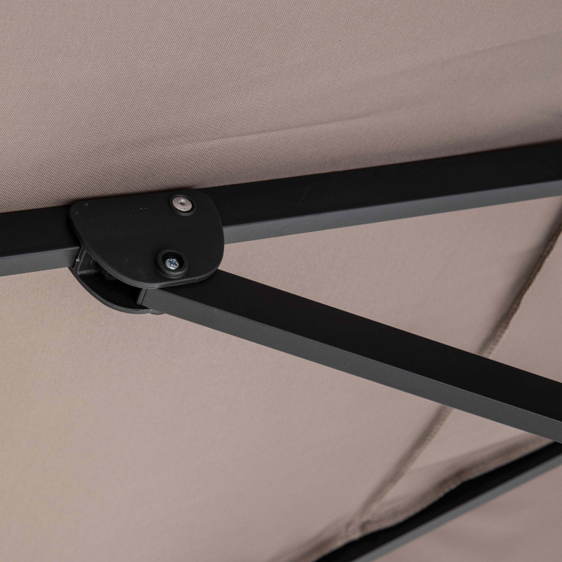 Parasol déporté rectangulaire inclinable et rotatif 360° (4 x 3m) - 240g/m² (4/7)