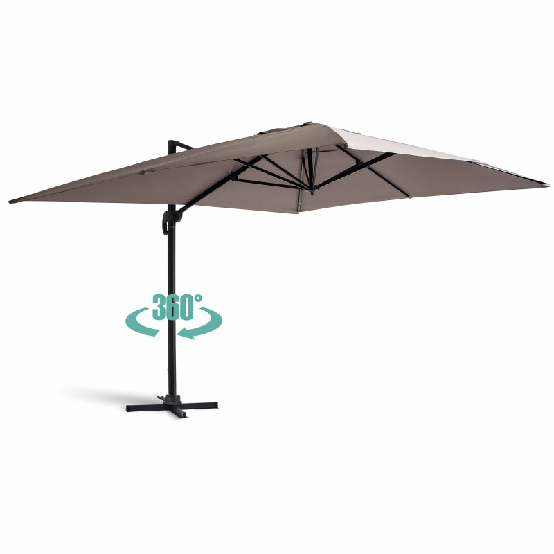 Ensemble parasol déporté (4 x 3m) 240g/m² + 4 dalles à lester remplissables (2/8)