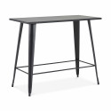 Table haute en métal style industriel avec pieds inclinés