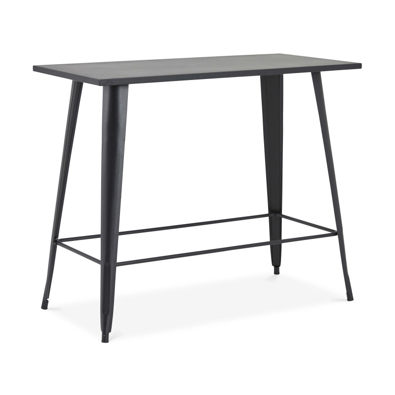 Table haute en métal style industriel avec pieds inclinés
