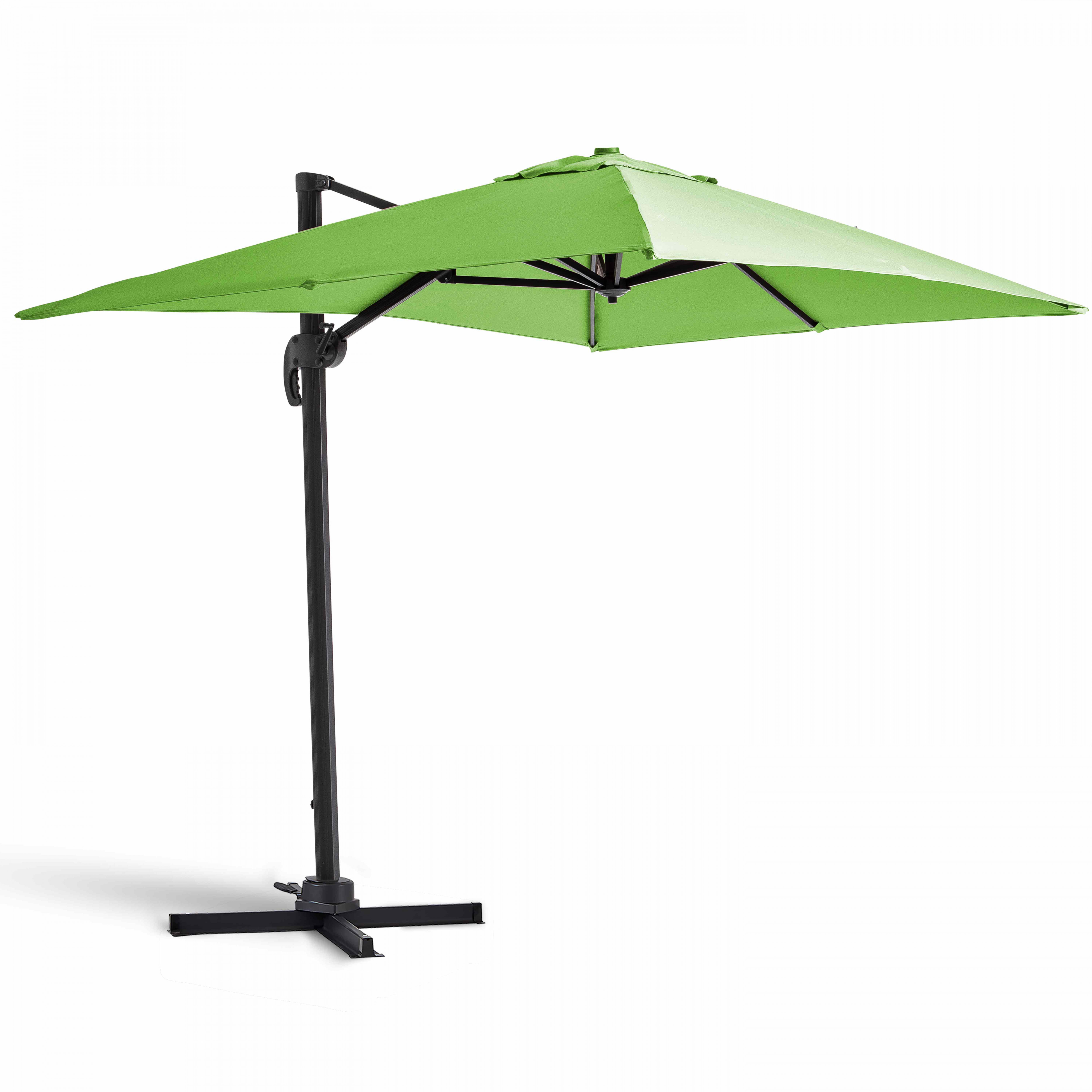 Parasol déporté rectangulaire rotatif 360° (2 x 3m) - 240g/m²