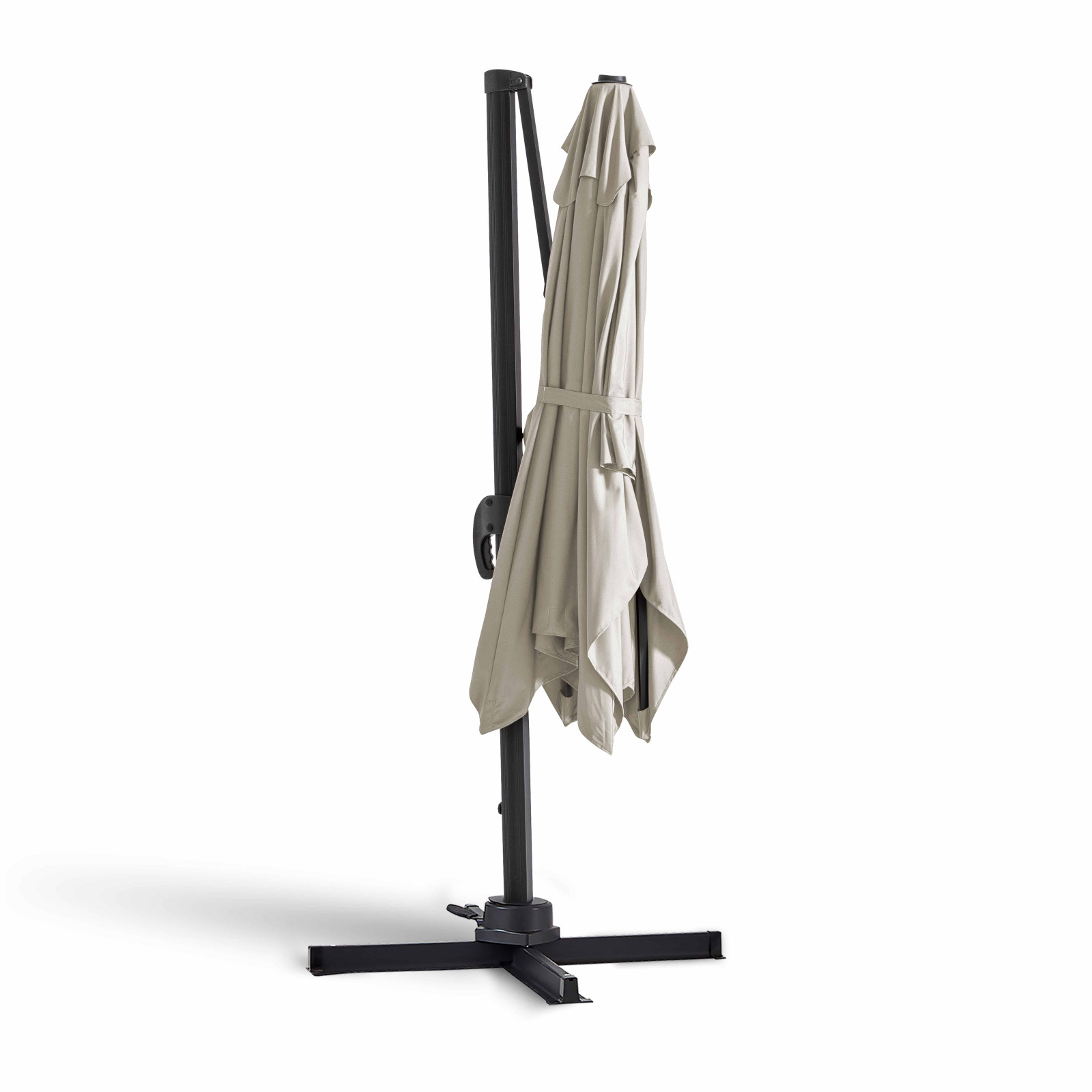 Parasol déporté rectangulaire rotatif 360° (2 x 3m) - 240g/m²