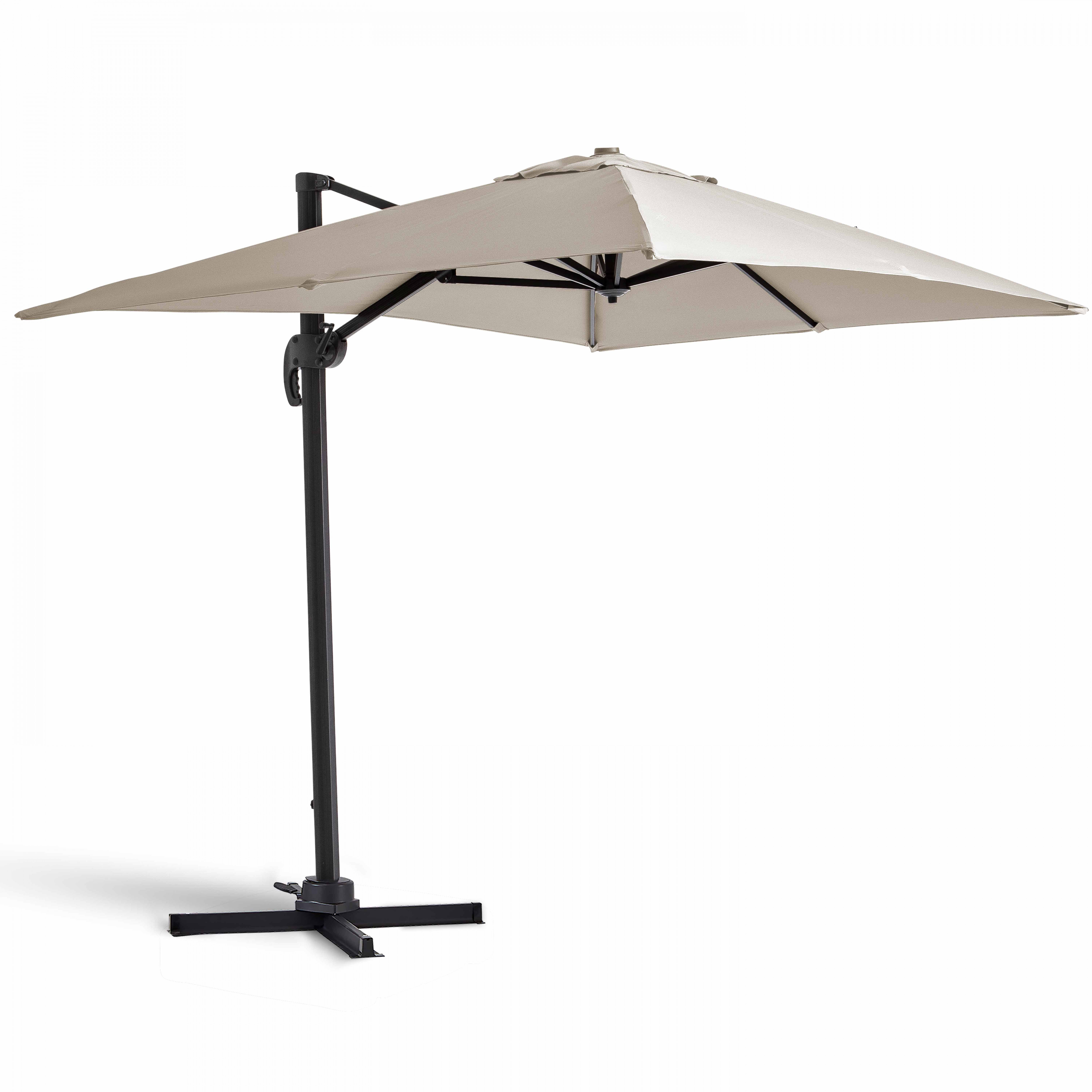 Parasol déporté rectangulaire rotatif 360° (2 x 3m) - 240g/m²